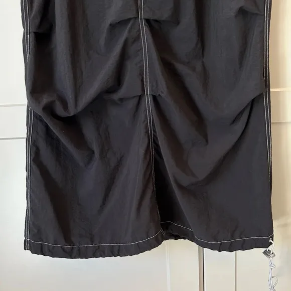 highstep Black Parachute Skirt Womens Large Y2K Vintage Maxi Street Style Skater