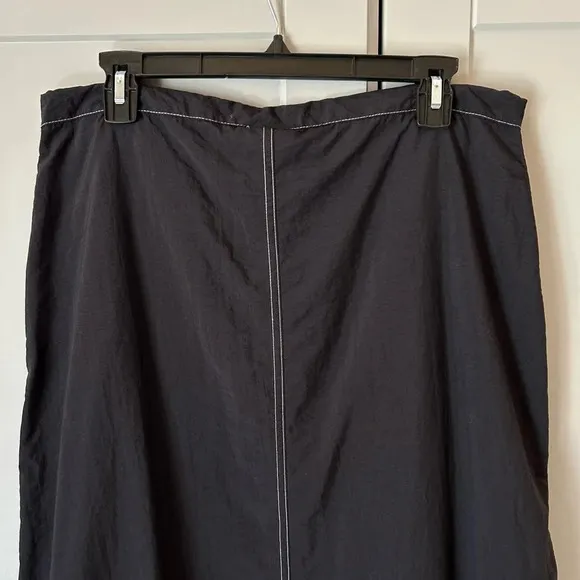 highstep Black Parachute Skirt Womens Large Y2K Vintage Maxi Street Style Skater