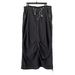 highstep Black Parachute Skirt Womens Large Y2K Vintage Maxi Street Style Skater