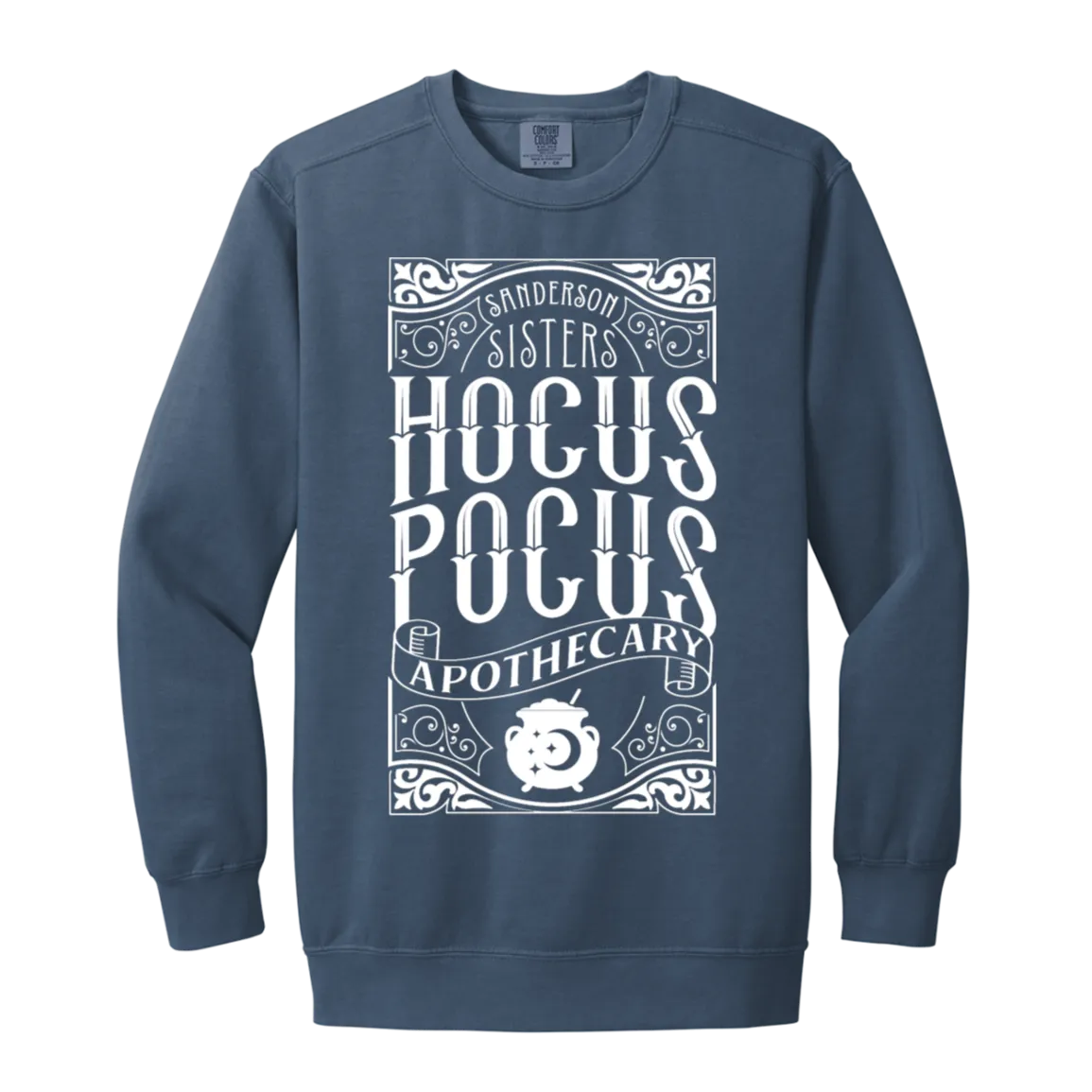 Hocus Pocus Apothecary Comfort Colors Pullover Sweatshirt – Cozy Up with Halloween Magic!