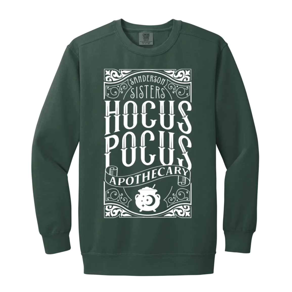 Hocus Pocus Apothecary Comfort Colors Pullover Sweatshirt – Cozy Up with Halloween Magic!
