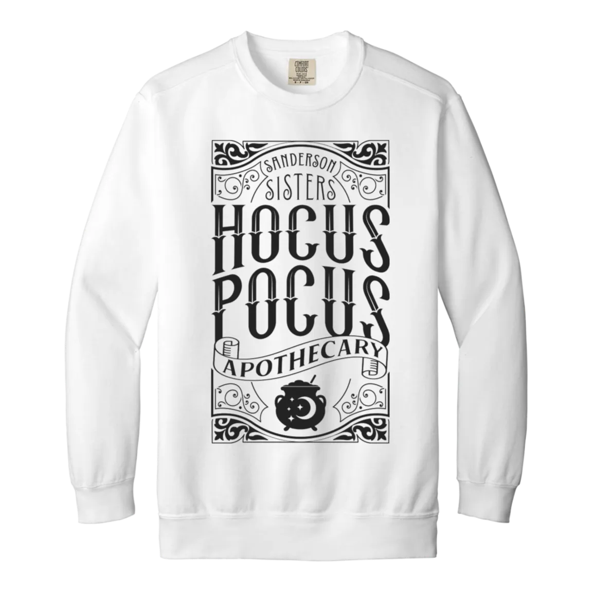 Hocus Pocus Apothecary Comfort Colors Pullover Sweatshirt – Cozy Up with Halloween Magic!