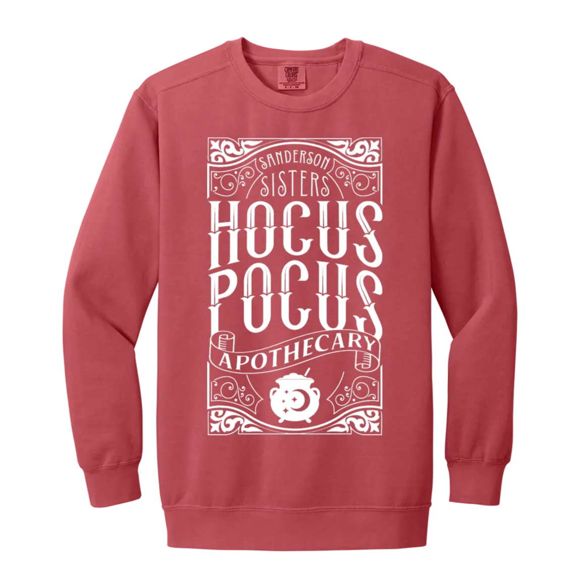 Hocus Pocus Apothecary Comfort Colors Pullover Sweatshirt – Cozy Up with Halloween Magic!