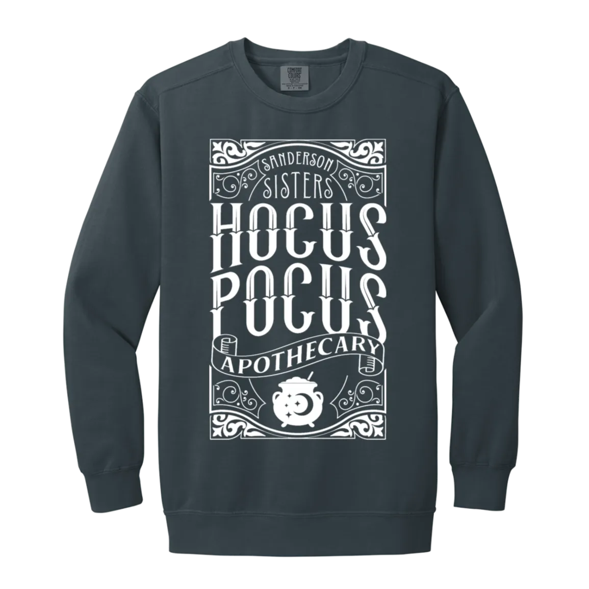 Hocus Pocus Apothecary Comfort Colors Pullover Sweatshirt – Cozy Up with Halloween Magic!