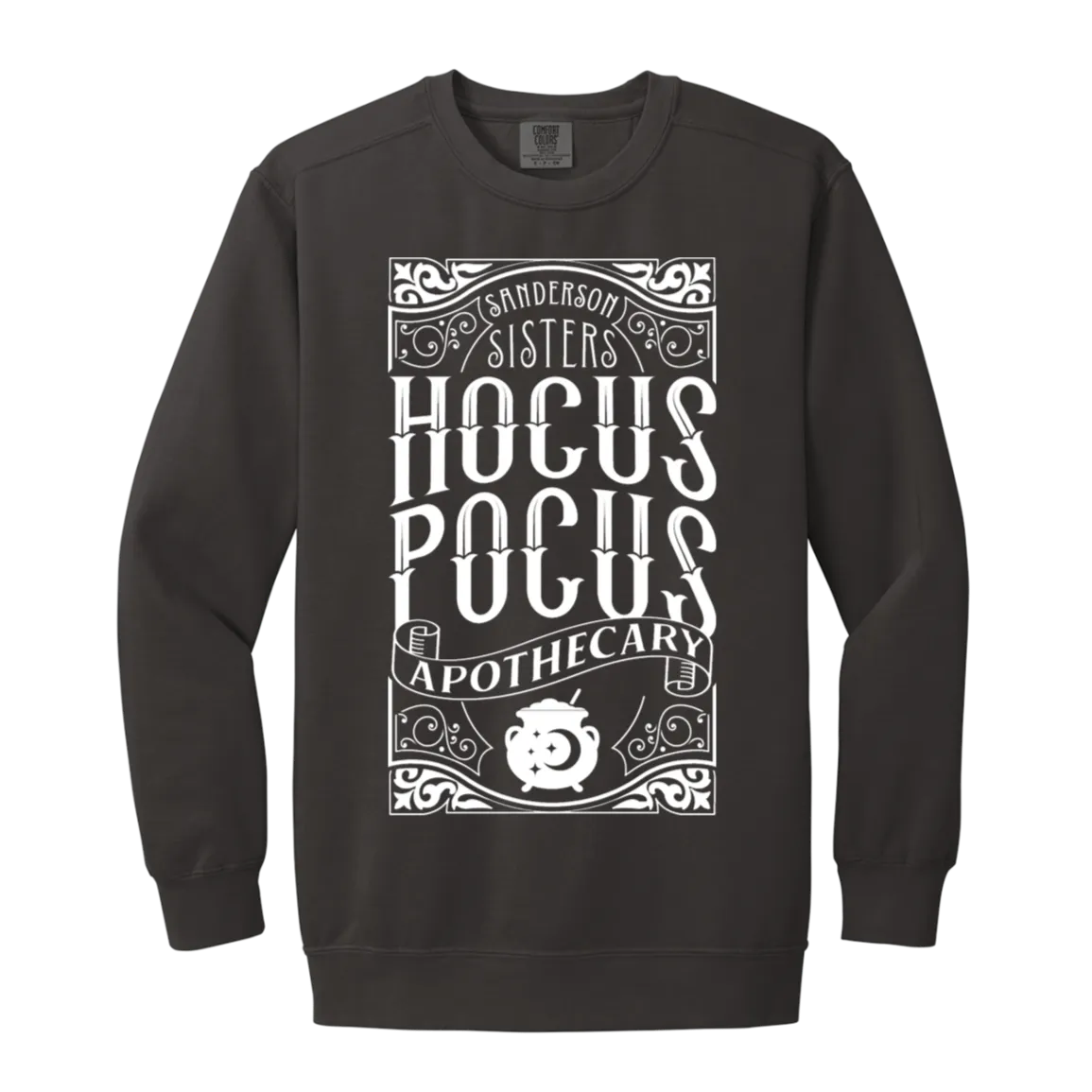 Hocus Pocus Apothecary Comfort Colors Pullover Sweatshirt – Cozy Up with Halloween Magic!