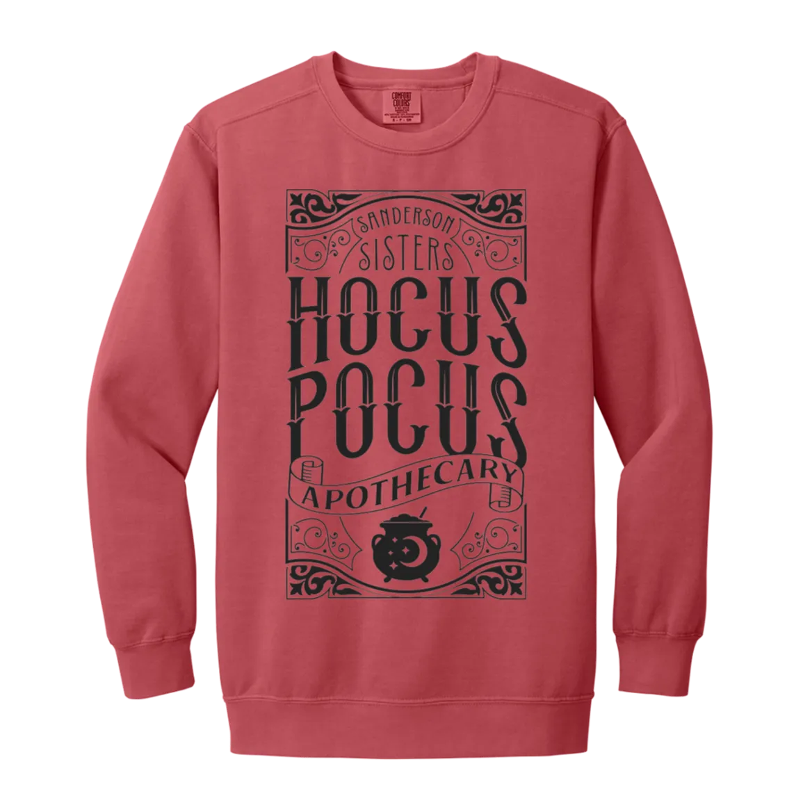 Hocus Pocus Apothecary Comfort Colors Pullover Sweatshirt – Cozy Up with Halloween Magic!