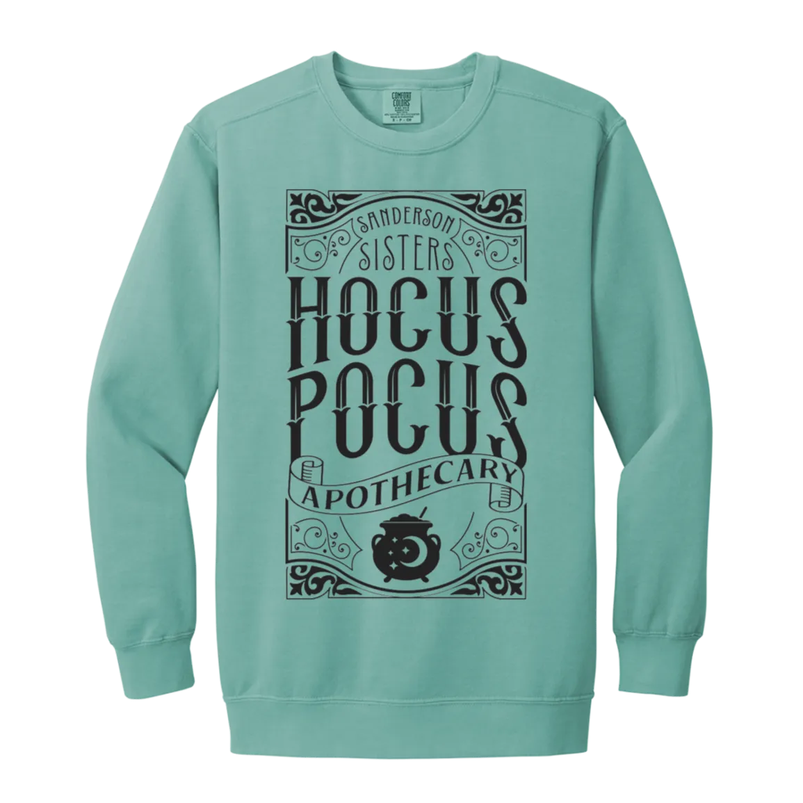 Hocus Pocus Apothecary Comfort Colors Pullover Sweatshirt – Cozy Up with Halloween Magic!