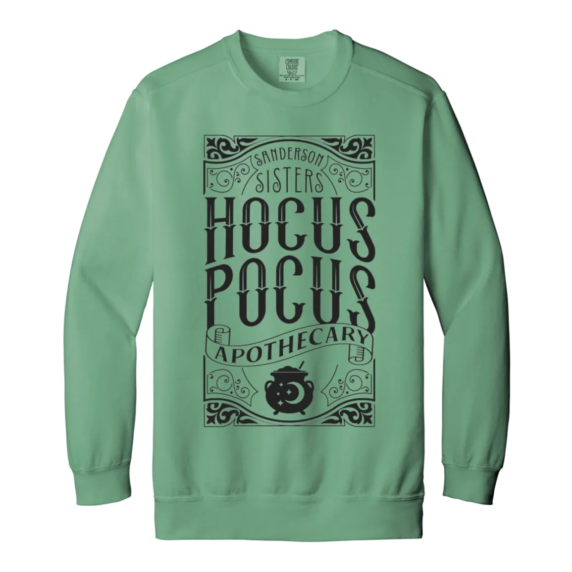 Hocus Pocus Apothecary Comfort Colors Pullover Sweatshirt – Cozy Up with Halloween Magic!
