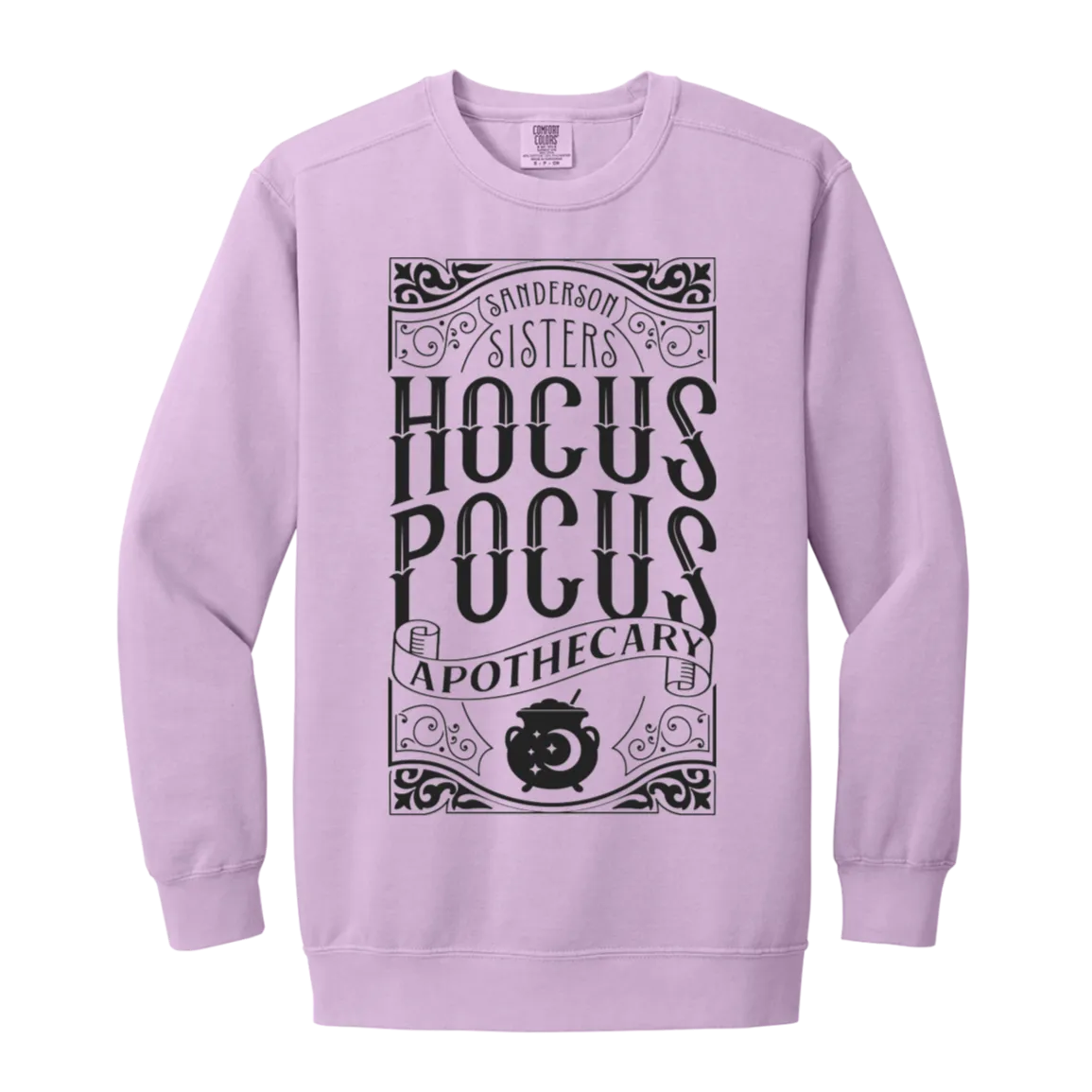 Hocus Pocus Apothecary Comfort Colors Pullover Sweatshirt – Cozy Up with Halloween Magic!