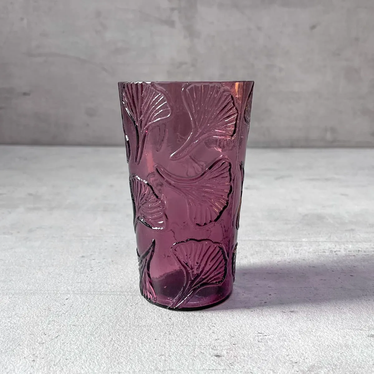 Home Artisan Zephyr Plum Gingko Leaf Drinking Glass (Set of 2)