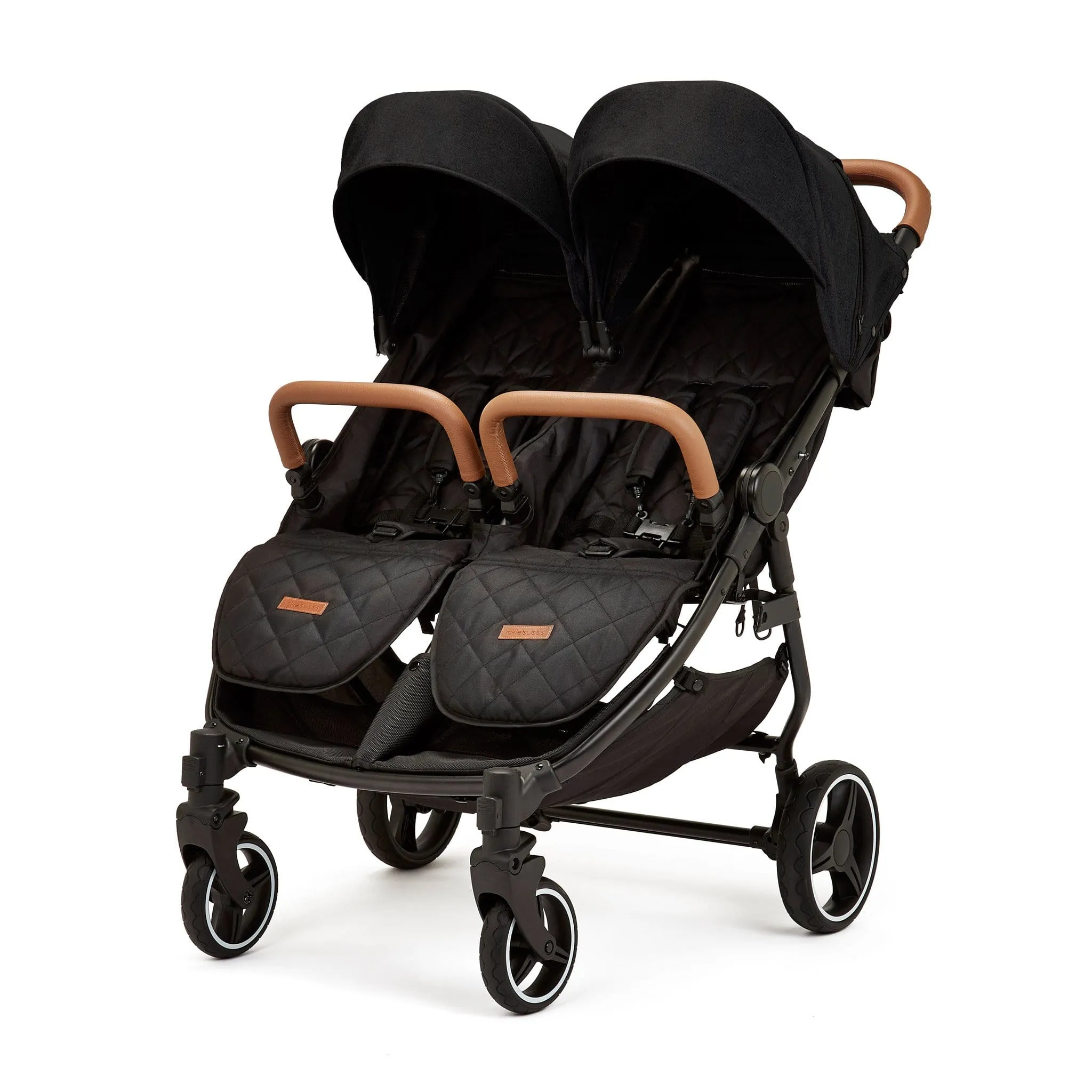 Ickle Bubba Venus Prime Double Stroller in Black/Black/Tan