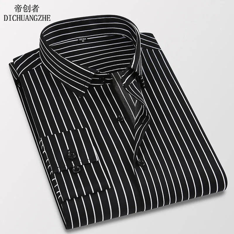 INSTOCK-New casual slim fashion men's thin long-sleeved shirt