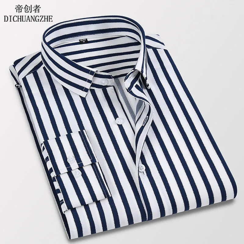 INSTOCK-New casual slim fashion men's thin long-sleeved shirt