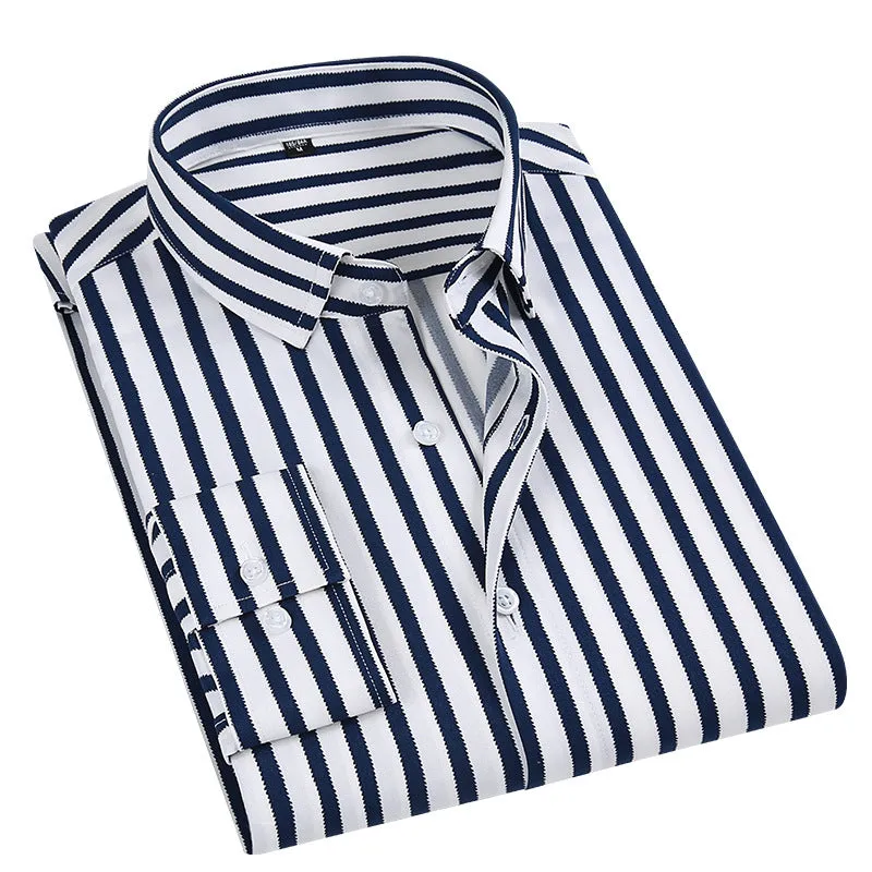 INSTOCK-New casual slim fashion men's thin long-sleeved shirt