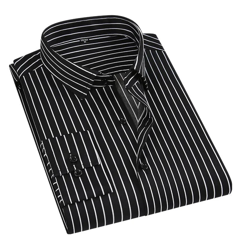 INSTOCK-New casual slim fashion men's thin long-sleeved shirt