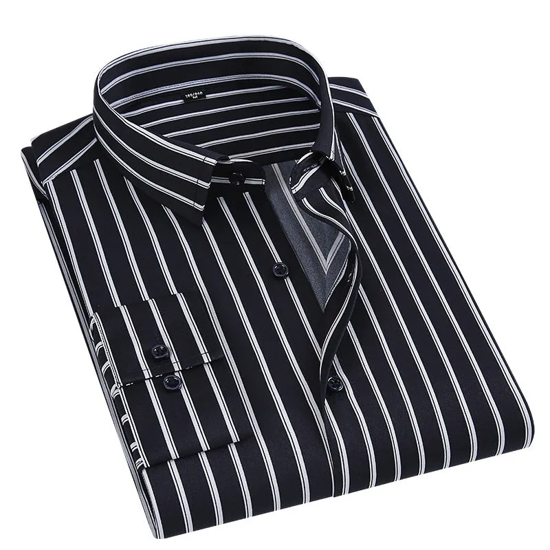 INSTOCK-New casual slim fashion men's thin long-sleeved shirt