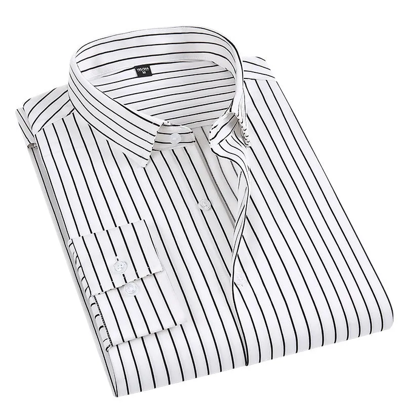 INSTOCK-New casual slim fashion men's thin long-sleeved shirt