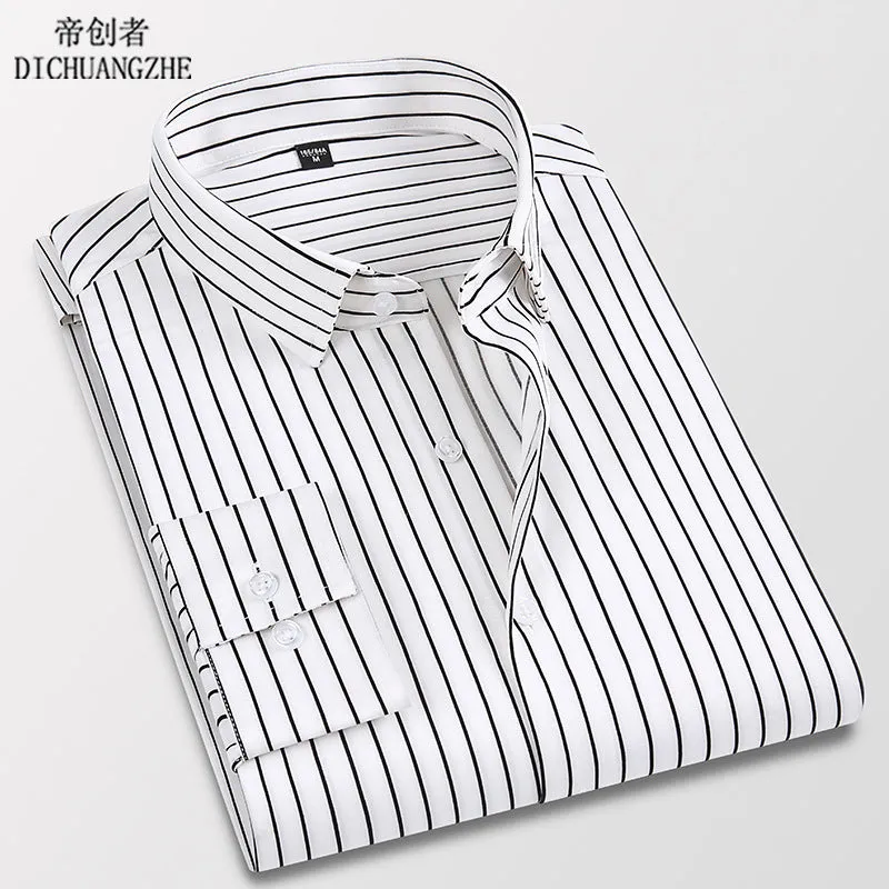 INSTOCK-New casual slim fashion men's thin long-sleeved shirt
