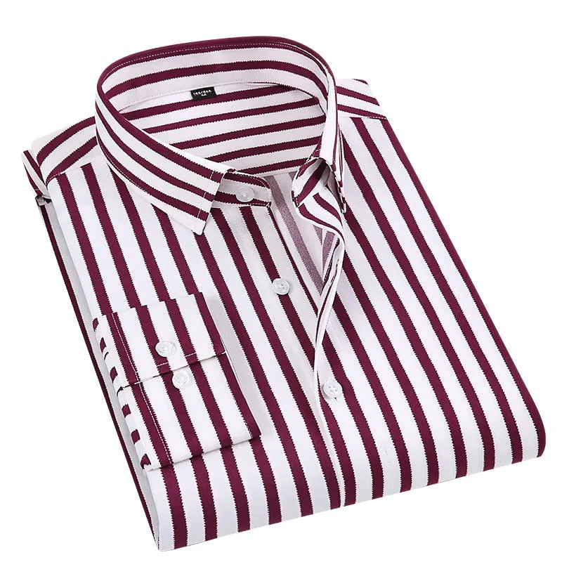 INSTOCK-New casual slim fashion men's thin long-sleeved shirt