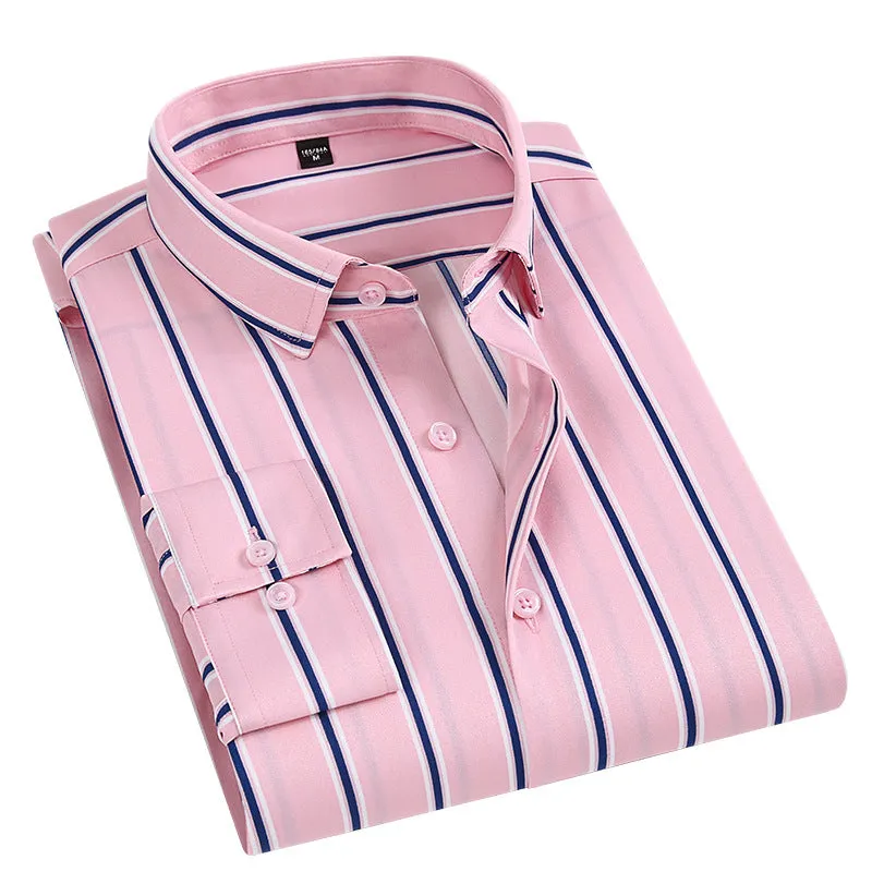 INSTOCK-New casual slim fashion men's thin long-sleeved shirt