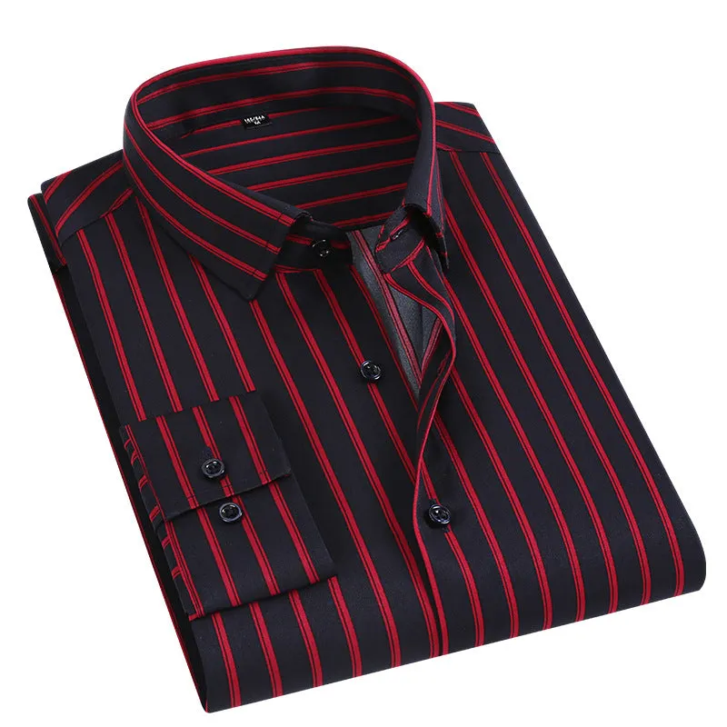 INSTOCK-New casual slim fashion men's thin long-sleeved shirt