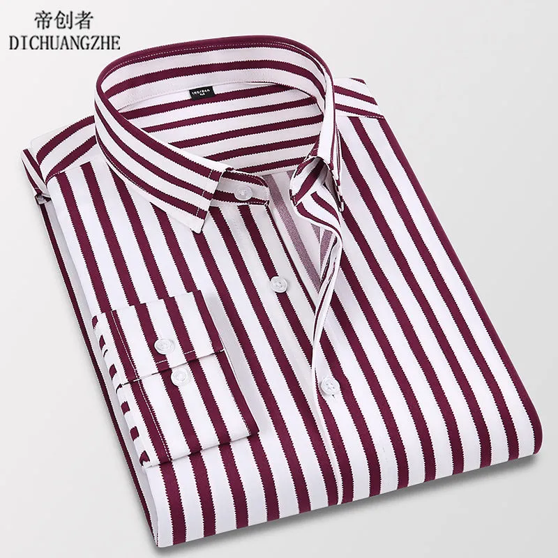 INSTOCK-New casual slim fashion men's thin long-sleeved shirt