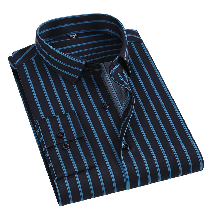 INSTOCK-New casual slim fashion men's thin long-sleeved shirt