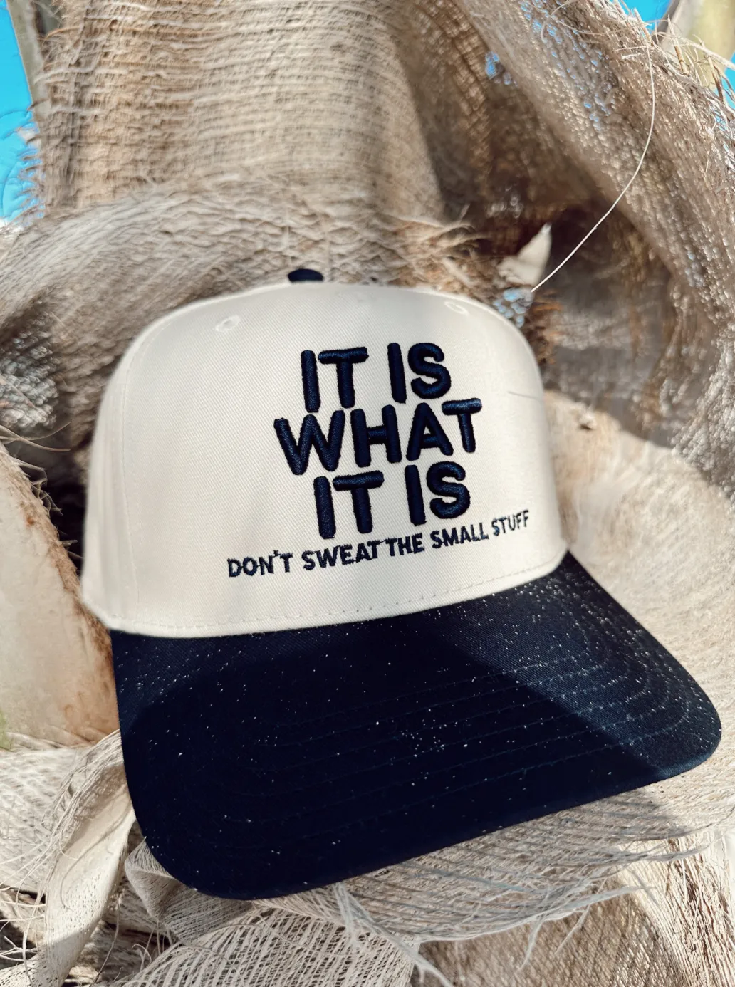 It Is What It Is - Navy Vintage Trucker Hat