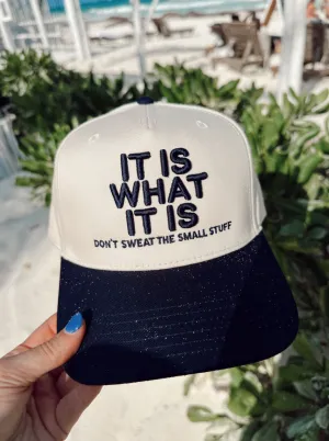It Is What It Is - Navy Vintage Trucker Hat