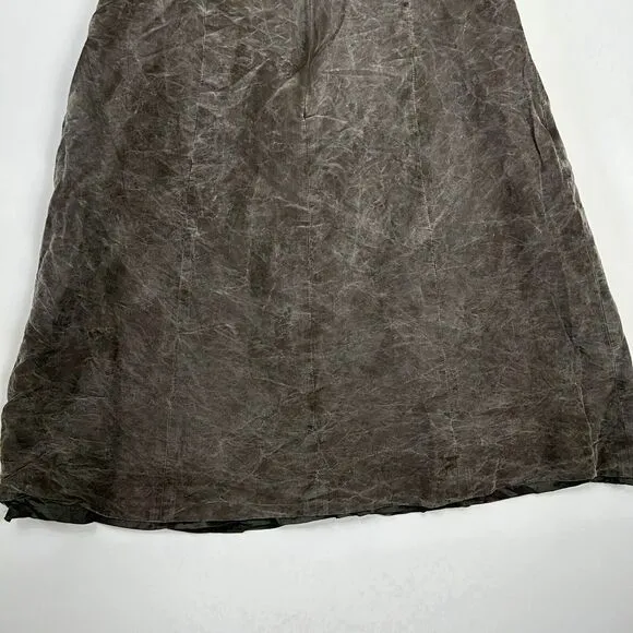 J Crew Mini Dress 14 100% Silk Vintage Smoke Wash Lined‎ Babydoll Strap Empire