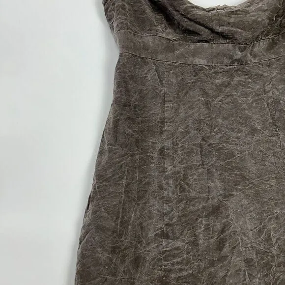 J Crew Mini Dress 14 100% Silk Vintage Smoke Wash Lined‎ Babydoll Strap Empire