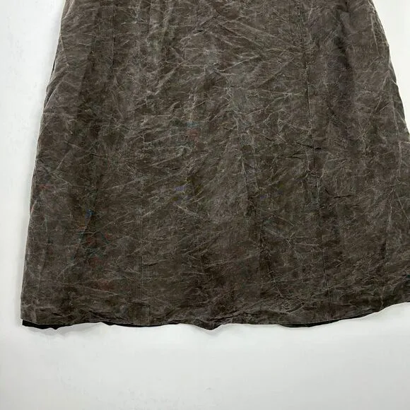 J Crew Mini Dress 14 100% Silk Vintage Smoke Wash Lined‎ Babydoll Strap Empire