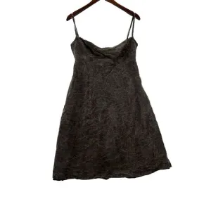 J Crew Mini Dress 14 100% Silk Vintage Smoke Wash Lined‎ Babydoll Strap Empire