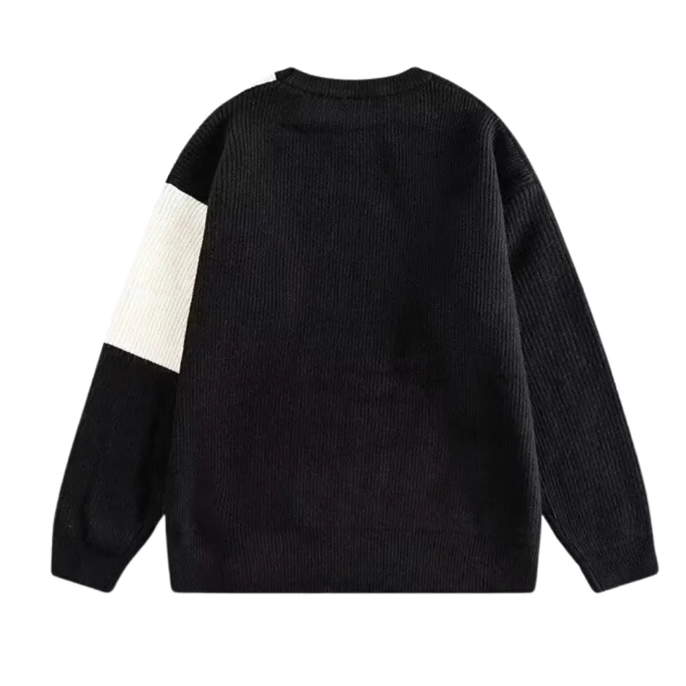 Japanese Geometric Patchwork Sweater
