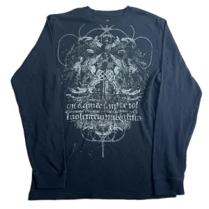 JazzHer Y2K Aesthetic Graphic Print O Neck Long Sleeve Pullover Tops Gothic T-shirt for Women Clothes Cyber Y2K Grunge Tees Streetwear