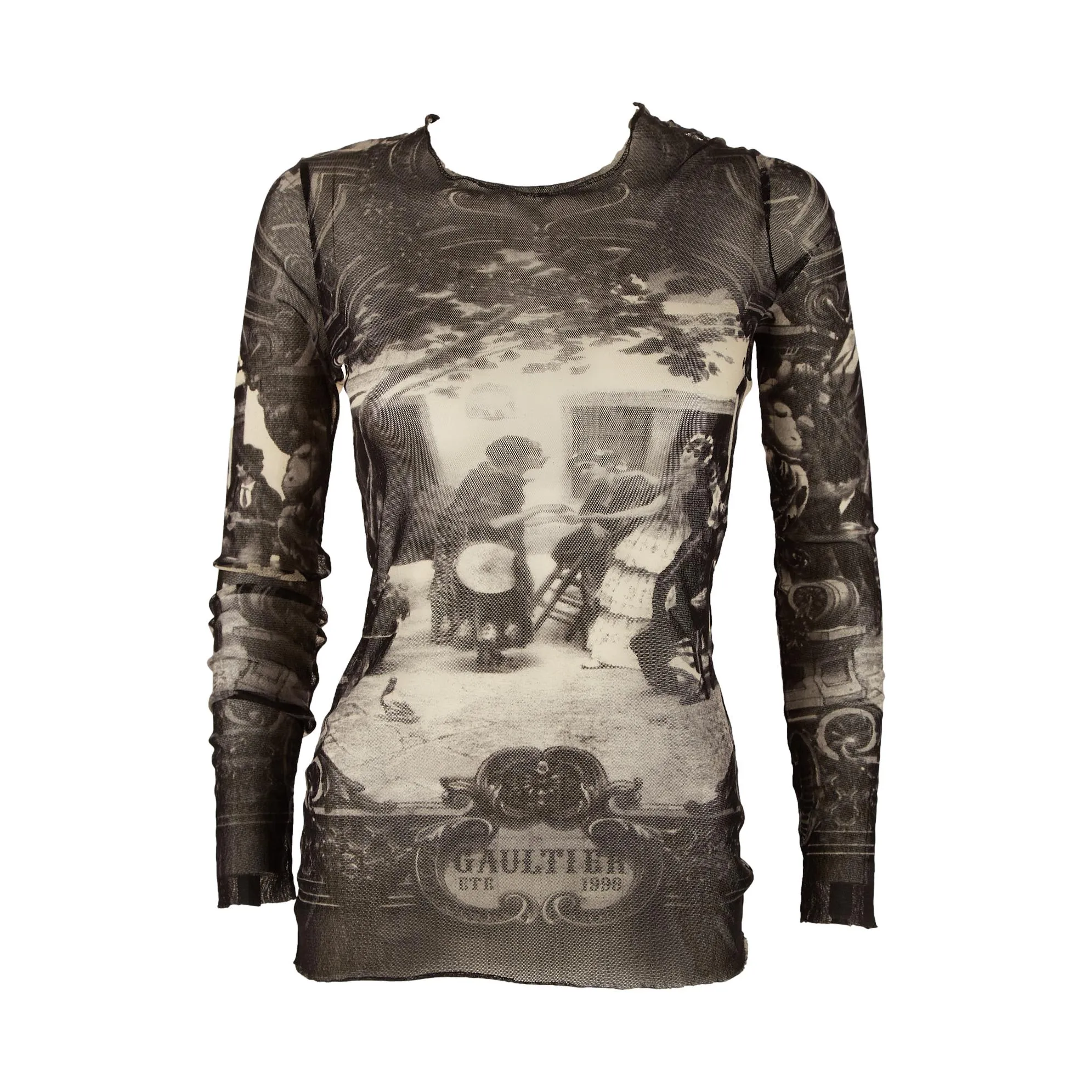 Jean Paul Gaultier Black 'Gothic' Print Top