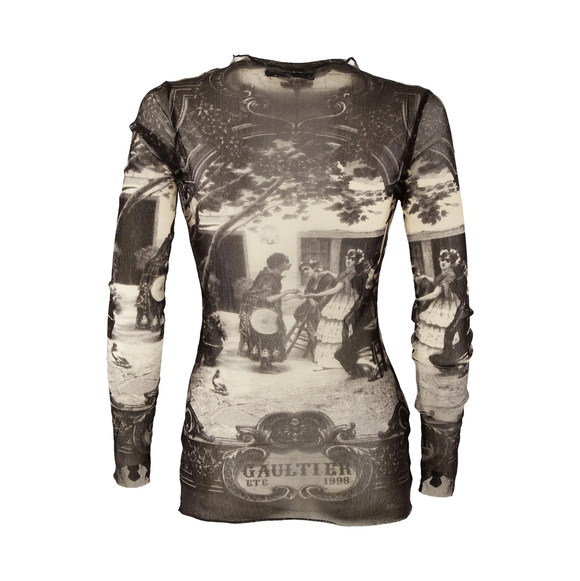 Jean Paul Gaultier Black 'Gothic' Print Top