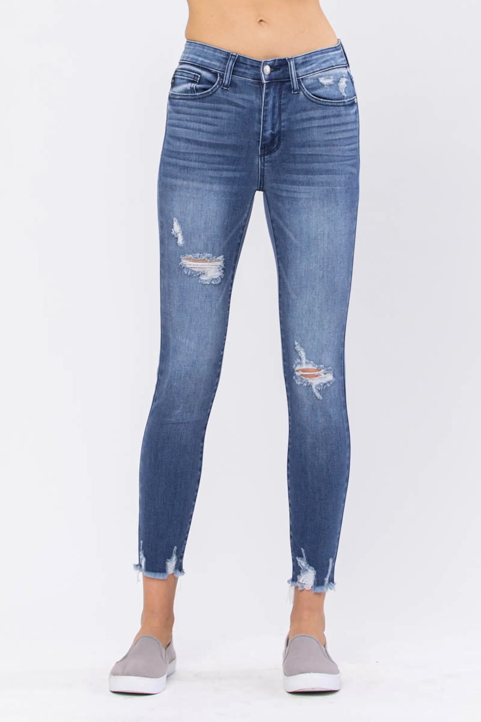 Judy Blue High-Rise Distressed Skinny Jeans