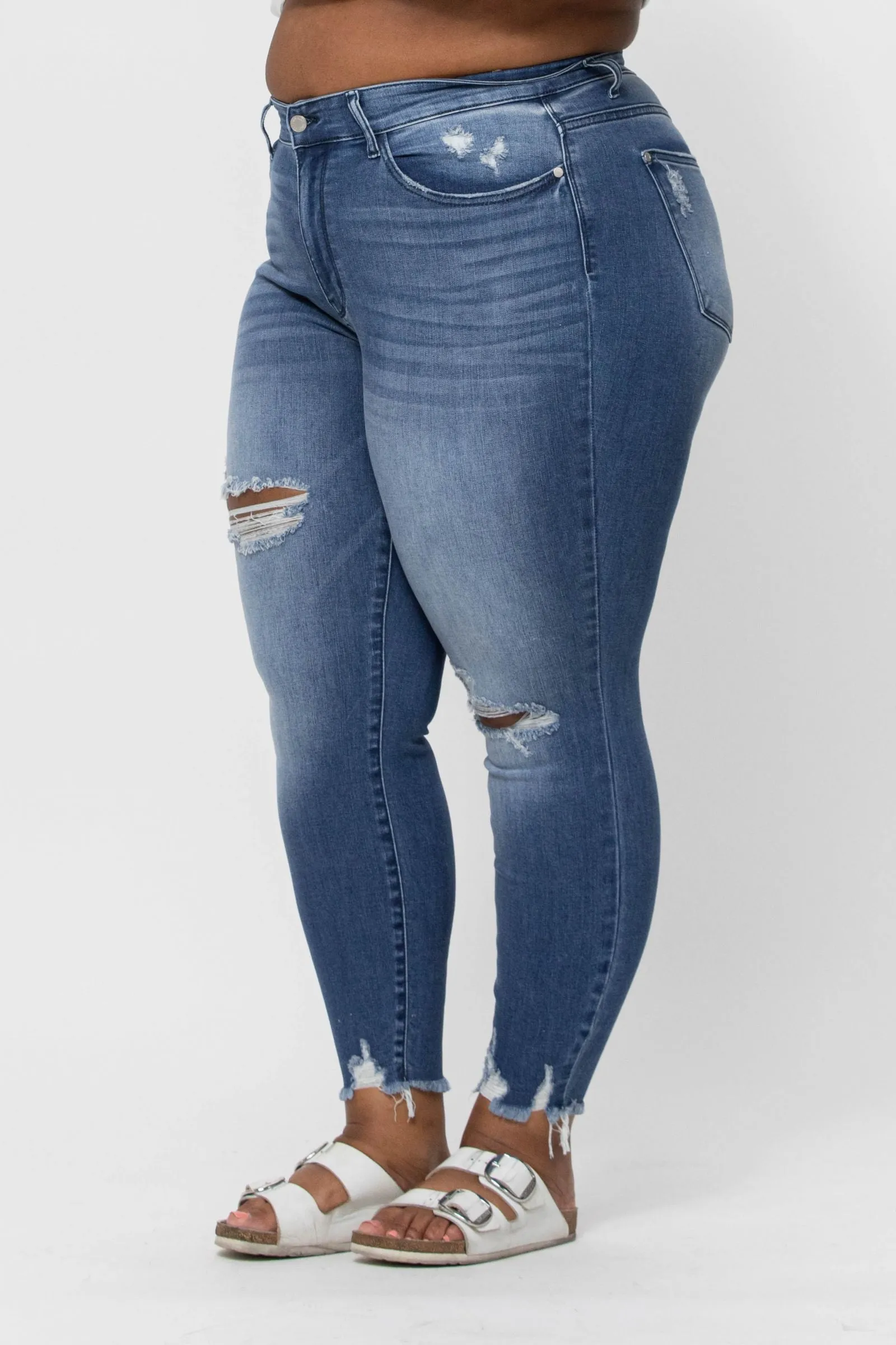 Judy Blue High-Rise Distressed Skinny Jeans