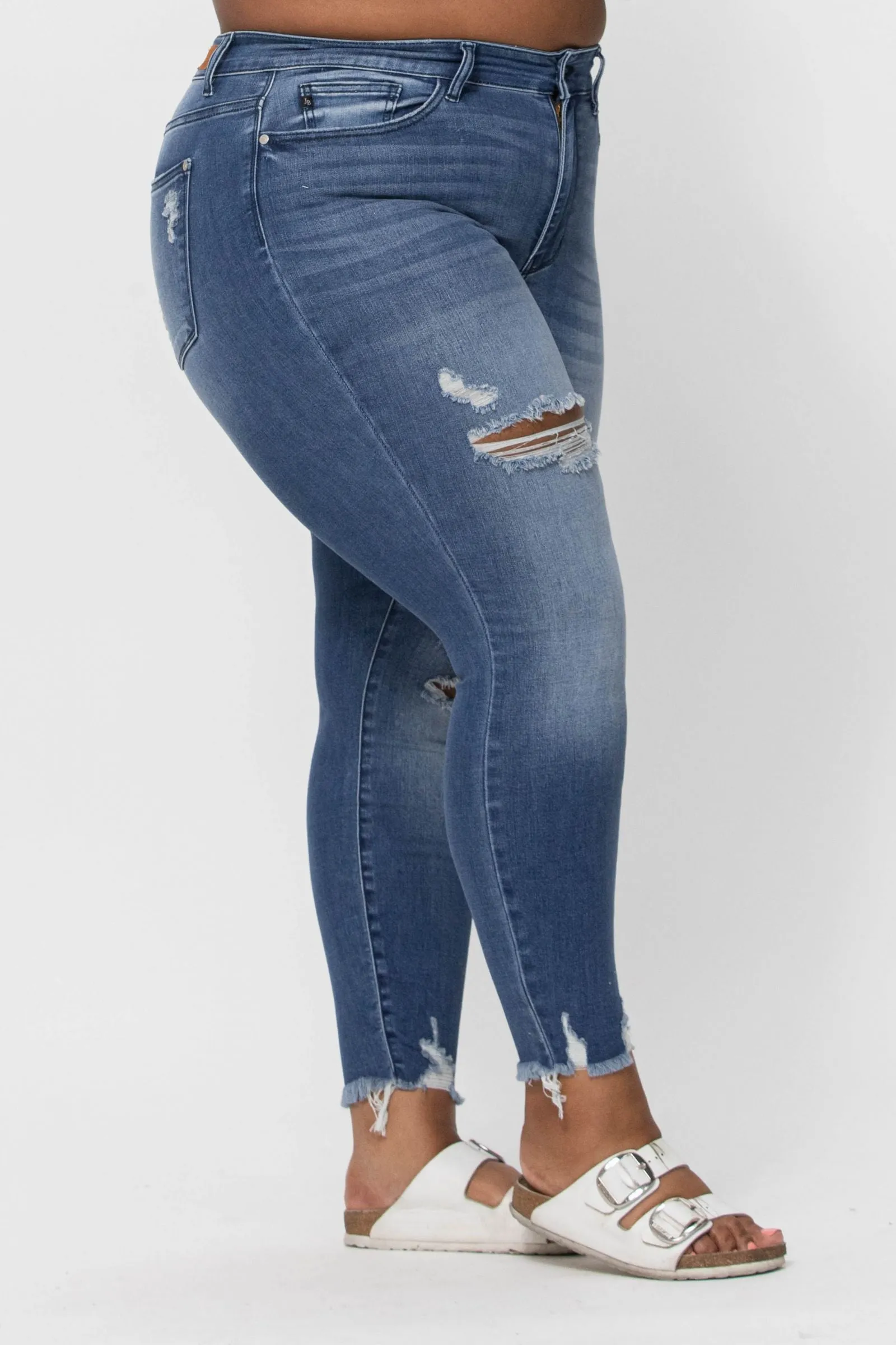 Judy Blue High-Rise Distressed Skinny Jeans