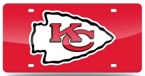 Kansas City Chiefs License Plate Laser Cut Red