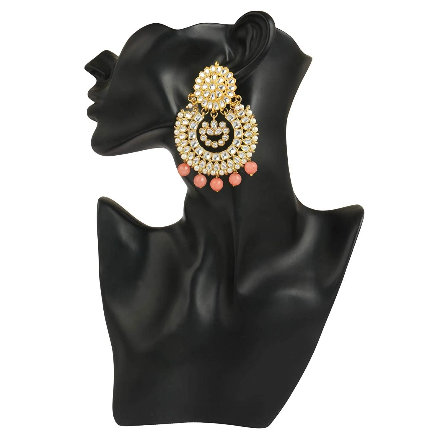 Karatcart GoldPlated Kundan Chandbali Earrings with Maangtikka
