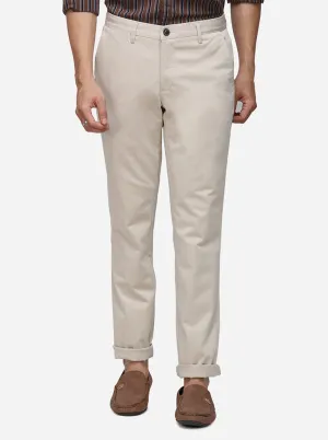 Khaki Solid Uno Fit Casual Trouser | JadeBlue
