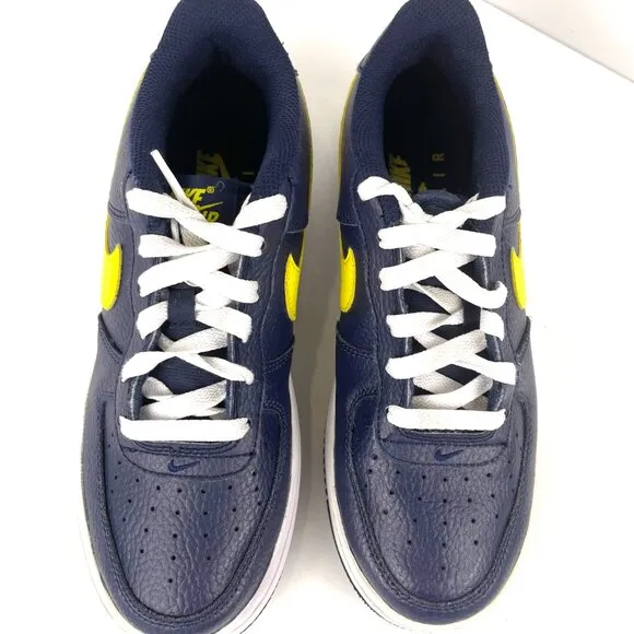 KIDS NIKE AIR FORCE 1 LOW NAVY BLUE GRADE-SCHOOL DV7762-400 SIZE 5.5Y