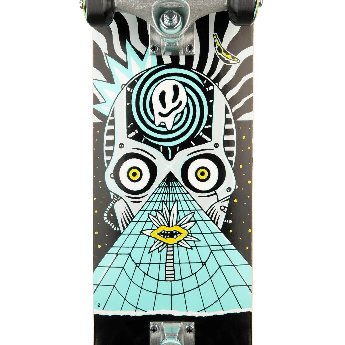 Kids' Skateboard 8-12 Years CP100 Mid Size 7.6" - Geometric