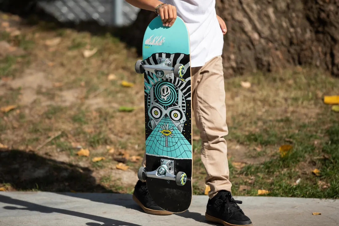 Kids' Skateboard 8-12 Years CP100 Mid Size 7.6" - Geometric