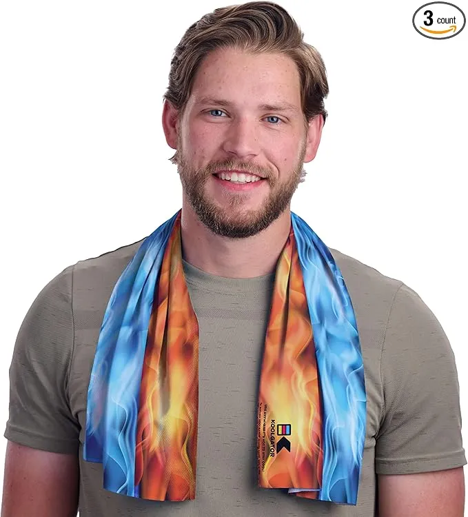 KOOLGATOR SPF 30 Cooling Towel for Face & Neck - Cooling Towels for Sports, Athletes, Gym, and Hot Weather - Men, Women & Kids