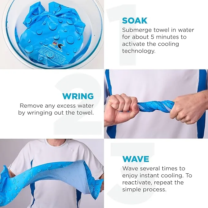 KOOLGATOR SPF 30 Cooling Towel for Face & Neck - Cooling Towels for Sports, Athletes, Gym, and Hot Weather - Men, Women & Kids