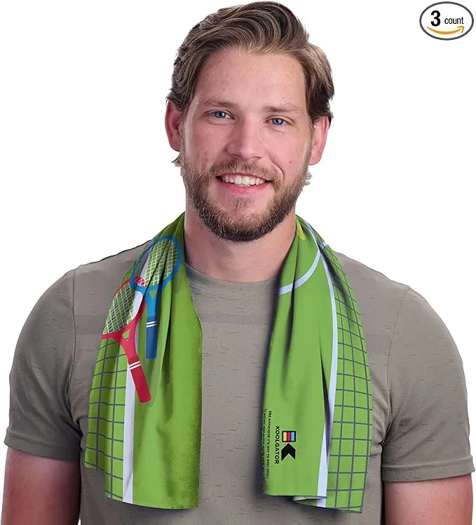 KOOLGATOR SPF 30 Cooling Towel for Face & Neck - Cooling Towels for Sports, Athletes, Gym, and Hot Weather - Men, Women & Kids