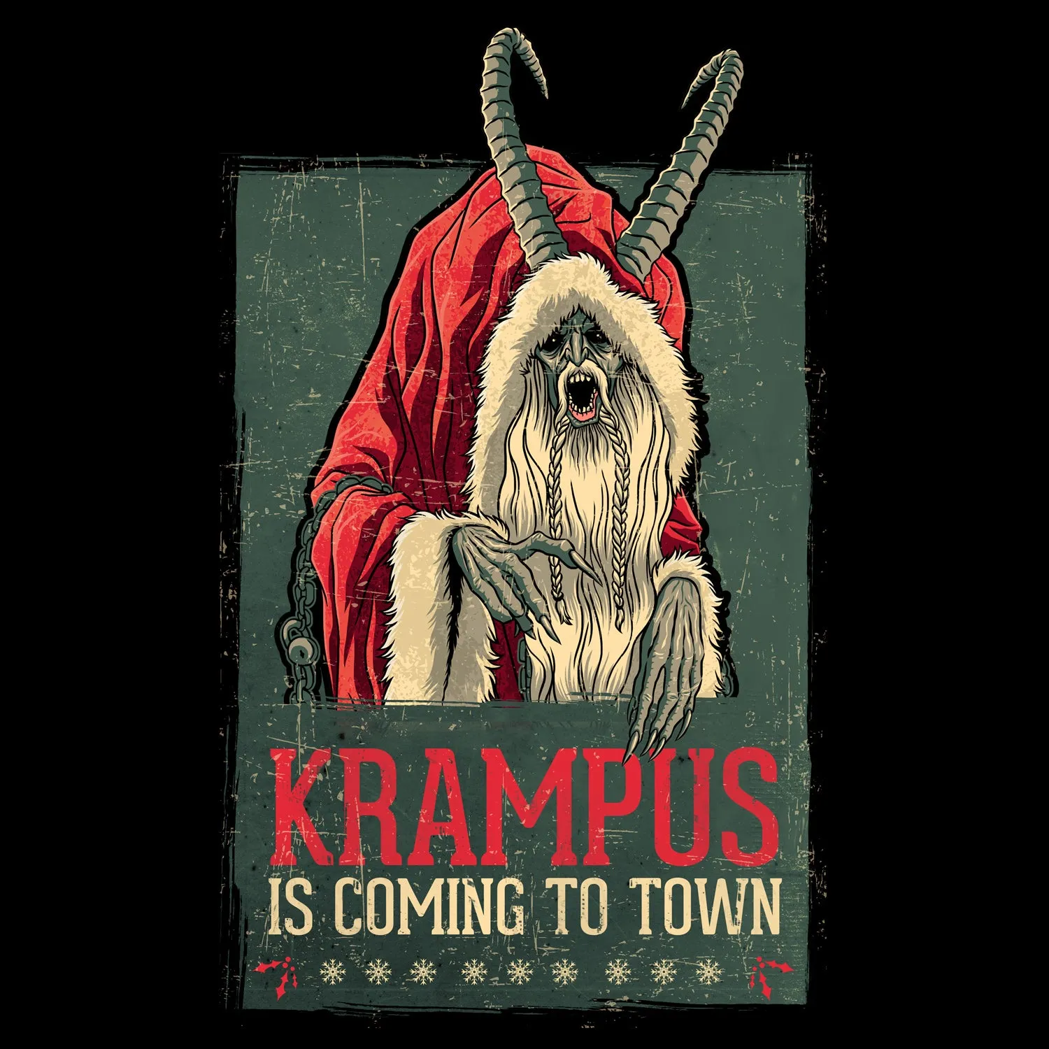 Krampus Poster Vintage Official Women's T-shirt (Black)